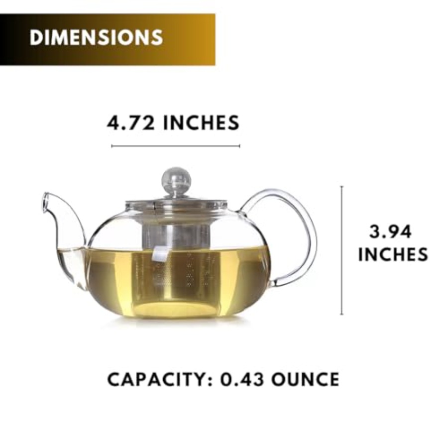 20 oz 600ml Small Clear Glass  - Loose Leaf Tea Infuser recension och pris