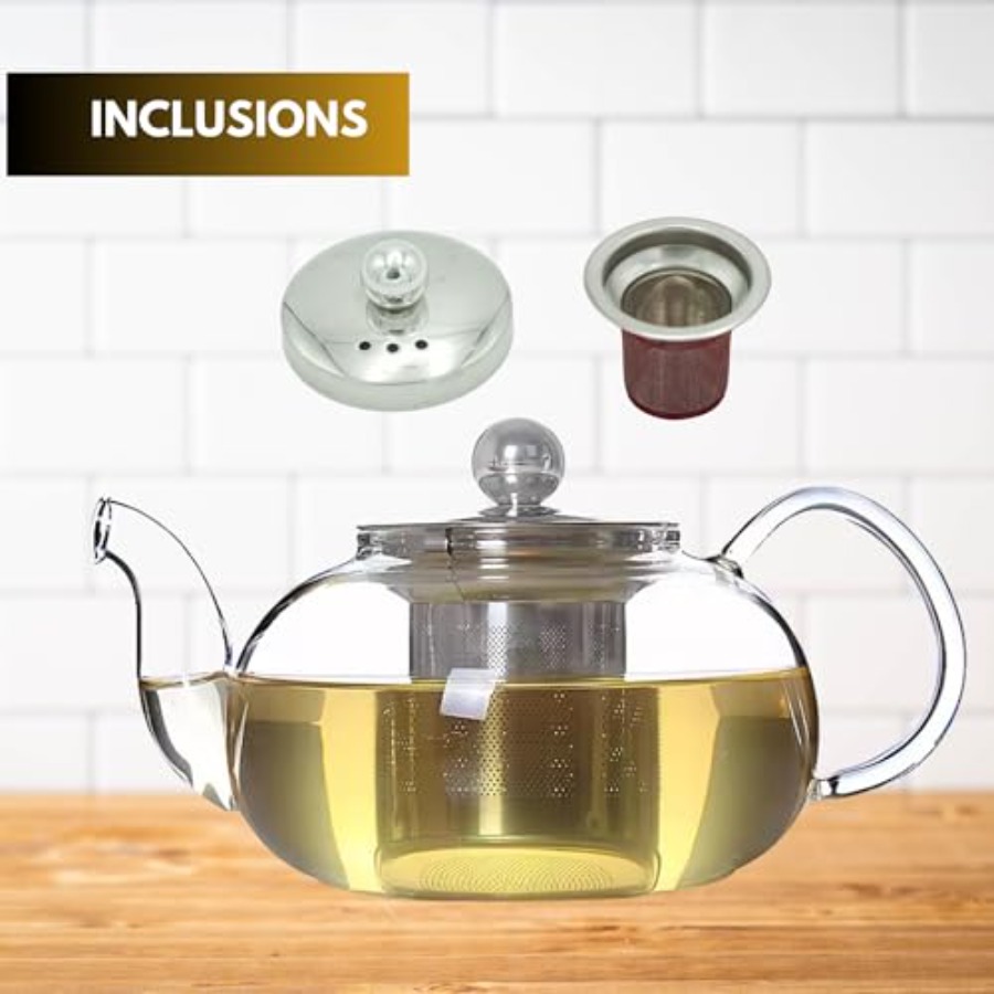 20 oz 600ml Small Clear Glass  - Loose Leaf Tea Infuser recension och pris