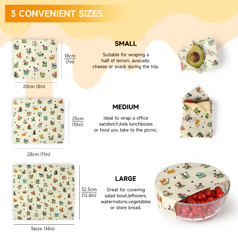 6 Packs (2S. 2M, 2L) Reusable  - Beeswax Wrap Reusable recension och pris