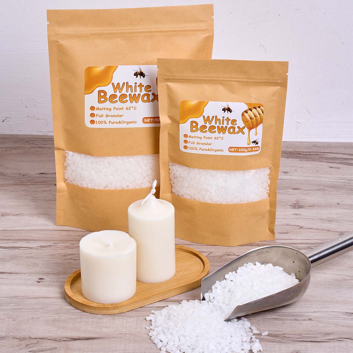 1000g White Beeswax DIY Candle - Beeswax Wrap Reusable recension och pris