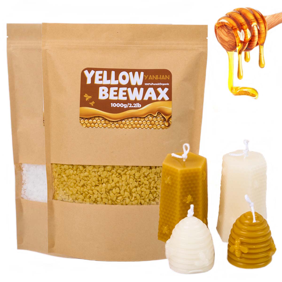 1000g Pure Natural Granular Wh - Beeswax Wrap Reusable recension och pris