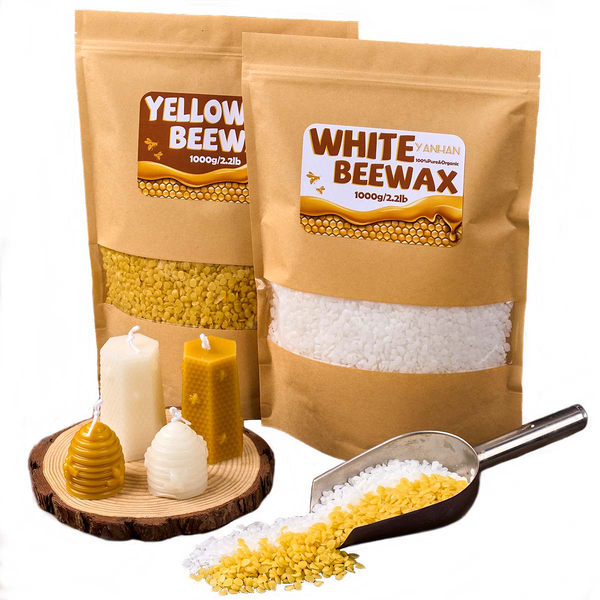 1000g Pure Natural Granular Wh - Beeswax Wrap Reusable recension och pris
